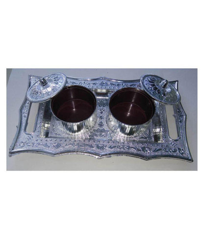 Decorative Wukusy multipurpose storage tray with multiple compartments, ideal for home decor and organizing Mukhwas or small items.