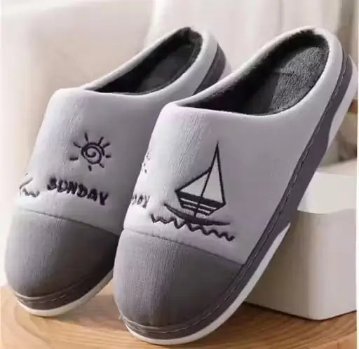 Ekom unisex winter warm flip flop slippers with plush lining, suitable for indoor and outdoor use, designed for comfort and warmth