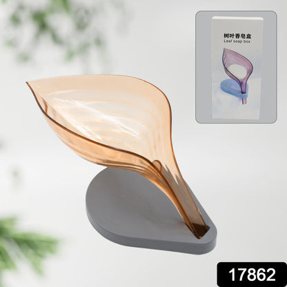 Wukusy Plasticleaf shape soap box and holder with colorful design, suitable for home bathroom organization.