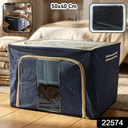 Foldable cloth storage box by Wukusy, 50x40 cm, showing its soft fabric construction and foldable design for organization.