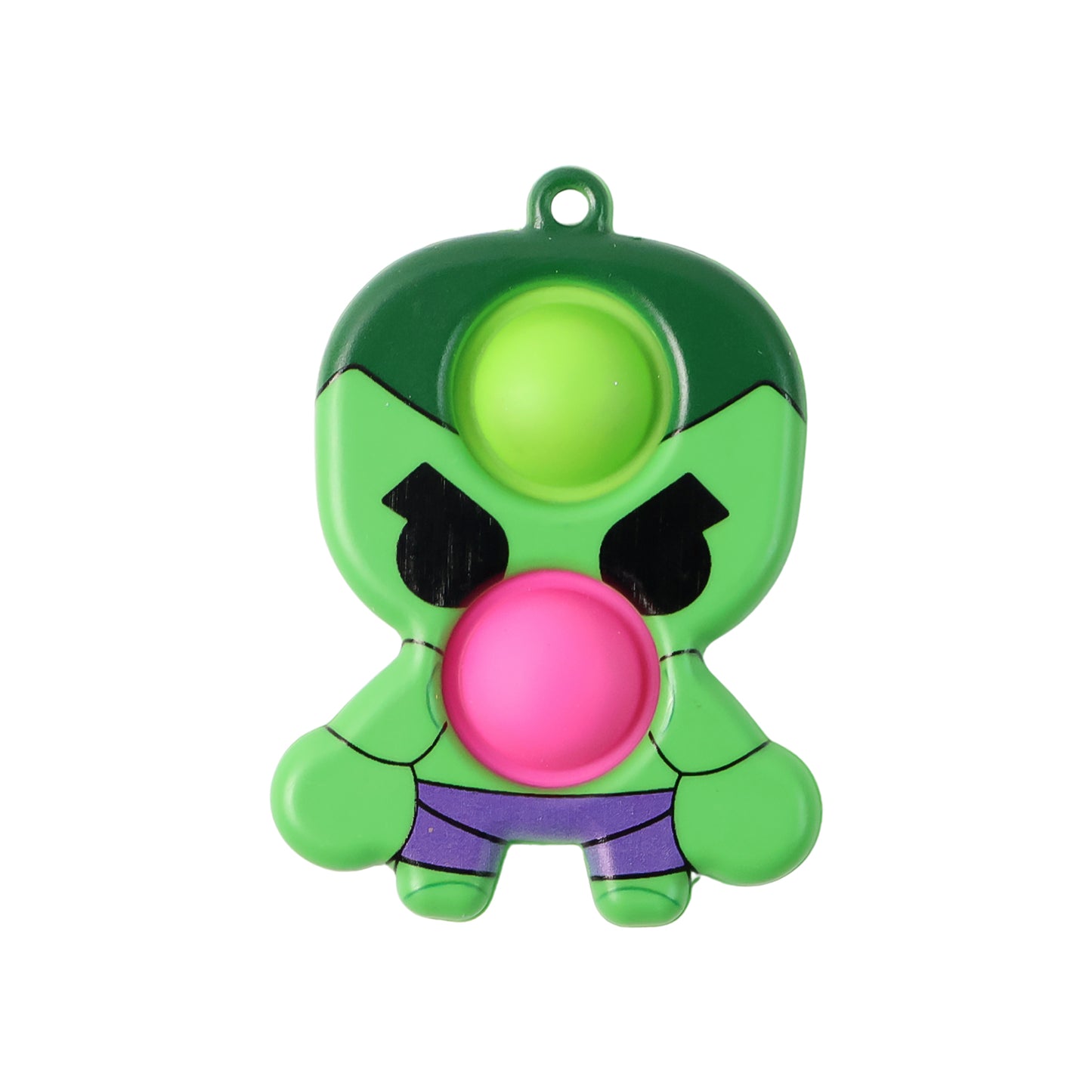 Wukusy silicone Pop It fidget toy with keychain clip, colorful bubble buttons for stress relief and sensory play.