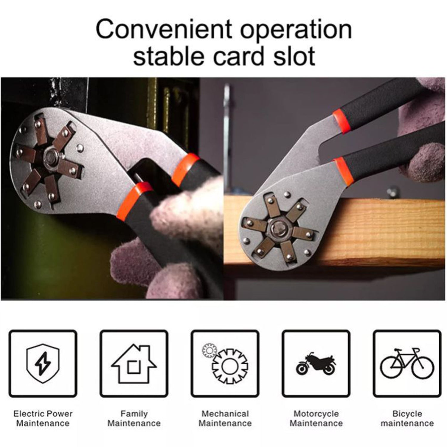 Wukusy 9062 multi-function hexagon universal wrench and adjustable bionic plier, small household repair hand tool with single-sided design.