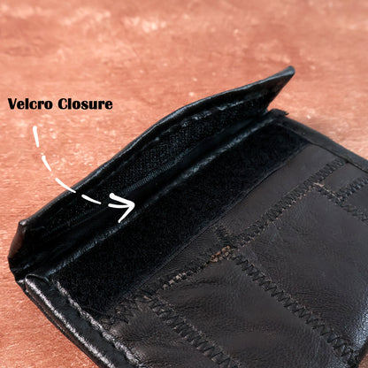 Wukusy premium genuine leather bi-fold travel wallet with multiple card slots and cash compartments, compact and stylish.