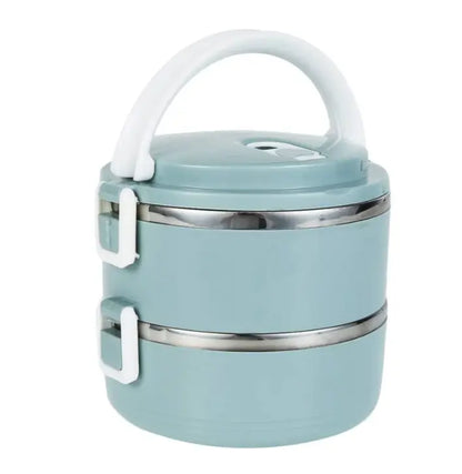 Ekom multi-layer stainless steel insulated lunch box with multiple compartments, suitable for kids and adults.
