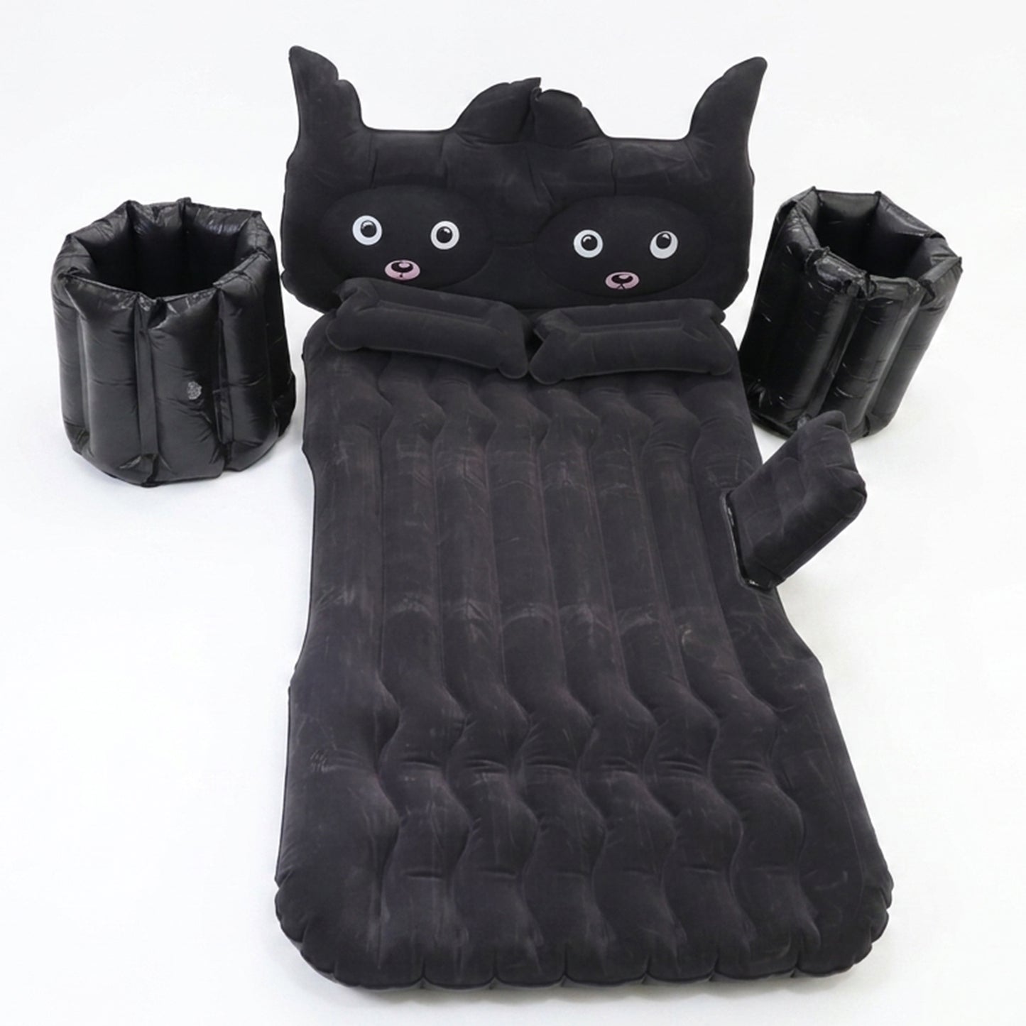 Wukusy cute car air mattress set with black cat pillow for comfortable on-the-go sleeping inside a vehicle