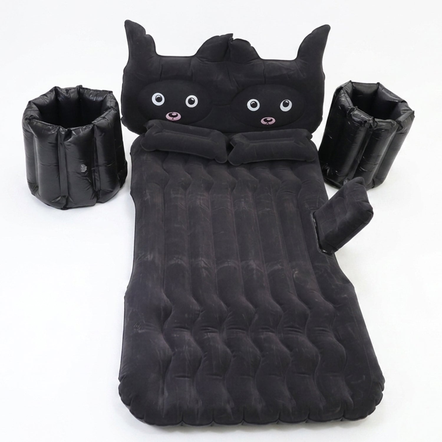 Wukusy cute car air mattress set with black cat pillow for comfortable on-the-go sleeping inside a vehicle