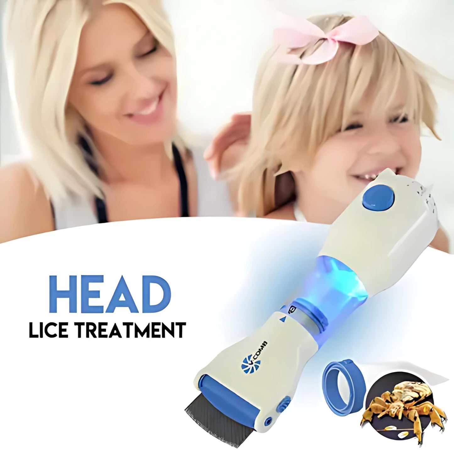 Wukusy electric anti-lice vacuum comb set with multiple comb attachments and a compact, handheld design for lice removal.