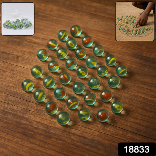 Set of 35 colorful glass marbles for kids, ideal for home decor, featuring vibrant, smooth, and round glass marbles by Wukusy.