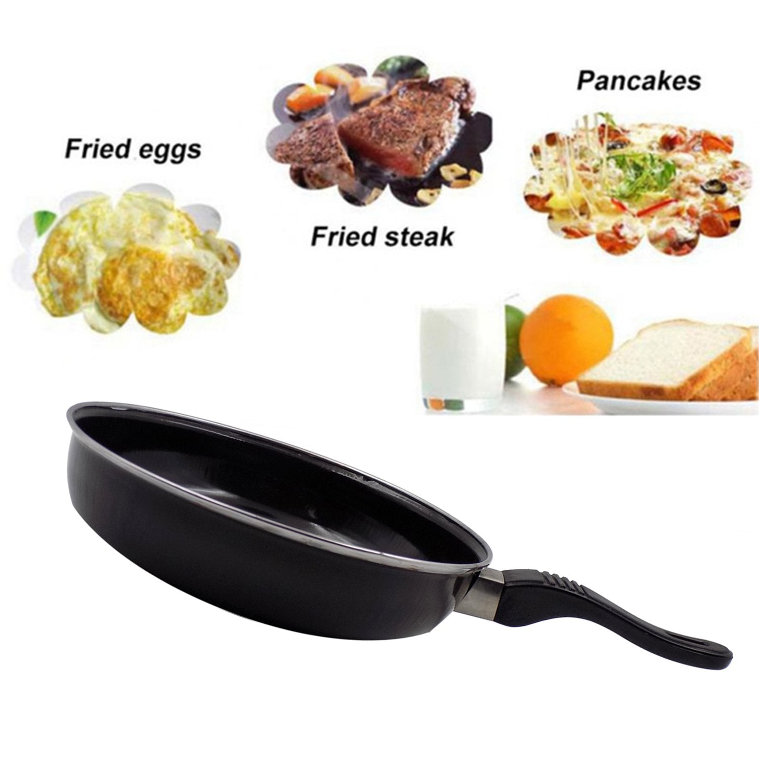Wukusy 2524 induction base hard anodized Tadka fry pan with nonstick coating for Indian cooking and sautéing.