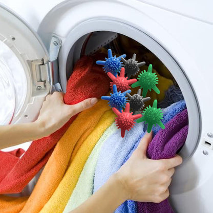 Set of six Wukusy laundry washing balls for eco-friendly, effective laundry cleaning in a natural fabric storage bag.