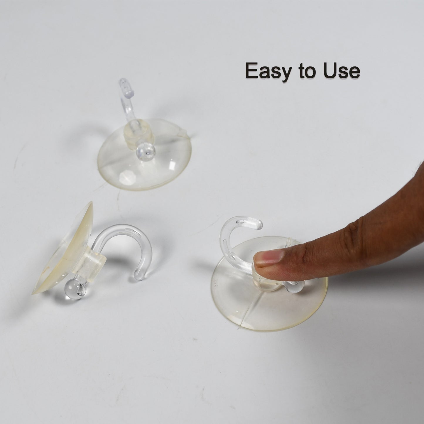 Wukusy 7487 transparent rubber vacuum sucker hooks with strong suction, ideal for bathroom, kitchen, or wall mounting.