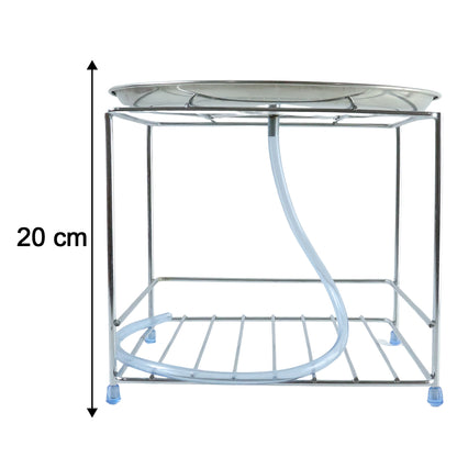 Heavy duty stainless steel multipurpose utensils stand by Wukusy, featuring multiple slots for organizing kitchen utensils.