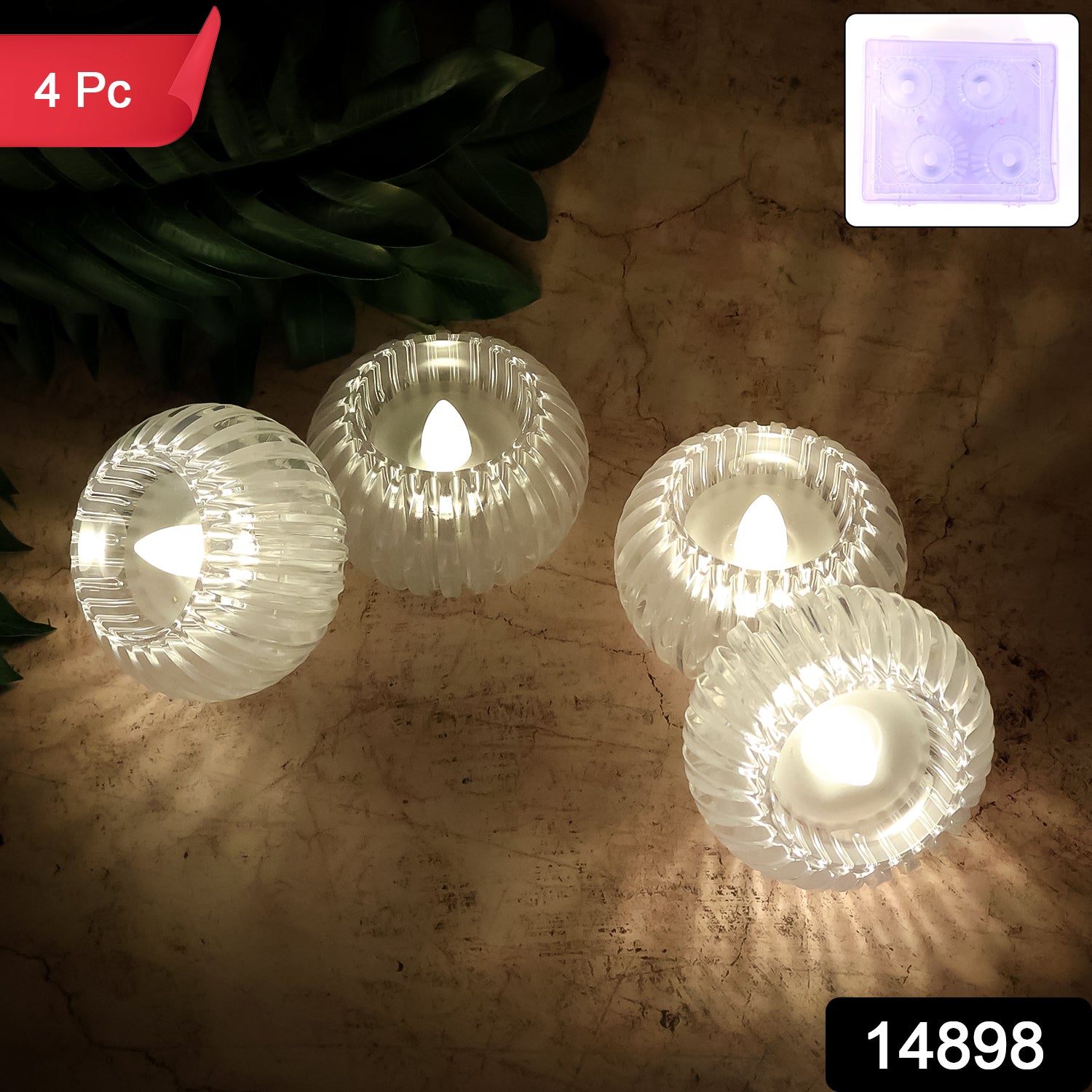 Set of four Wukusy LED flameless decorative candles for home decor, featuring realistic flickering flame effects.