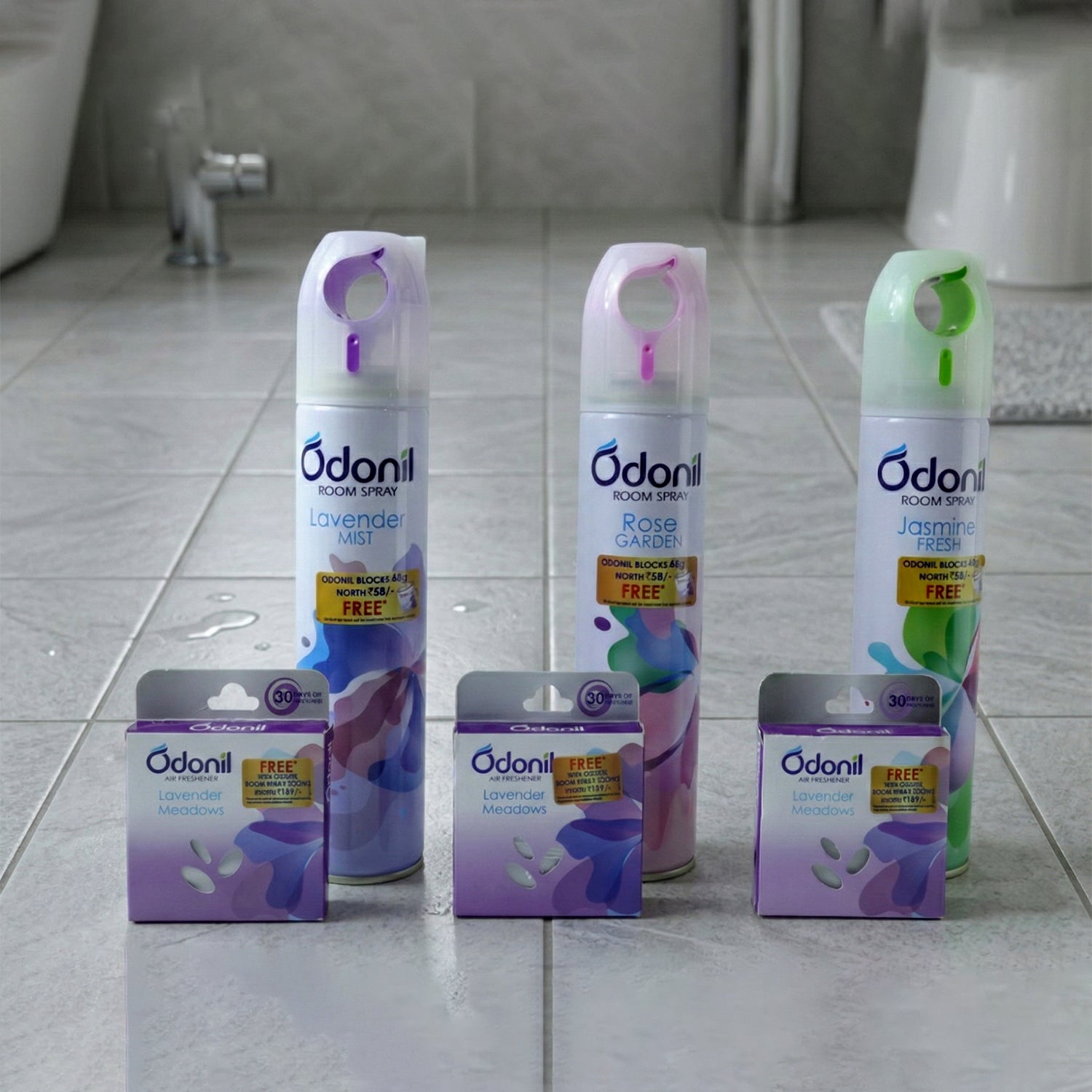 Wukusy room spray and air freshener blocks combo set with mixed fragrances in 220ml bottles, freshening indoor spaces.