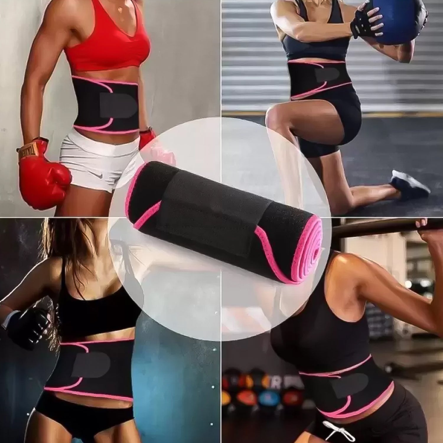 Wukusy neoprene waist support belt for abdominal training, showing adjustable fit and durable construction.
