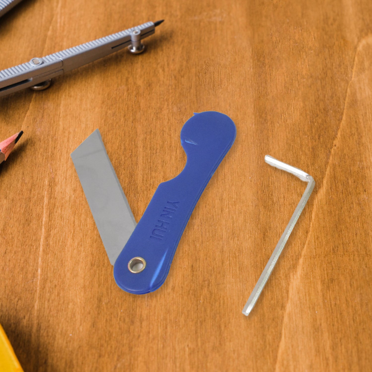 Wukusy portable tire repair kit with 13-piece tyre repairing tool set and storage box, including tools for quick puncture repairs.