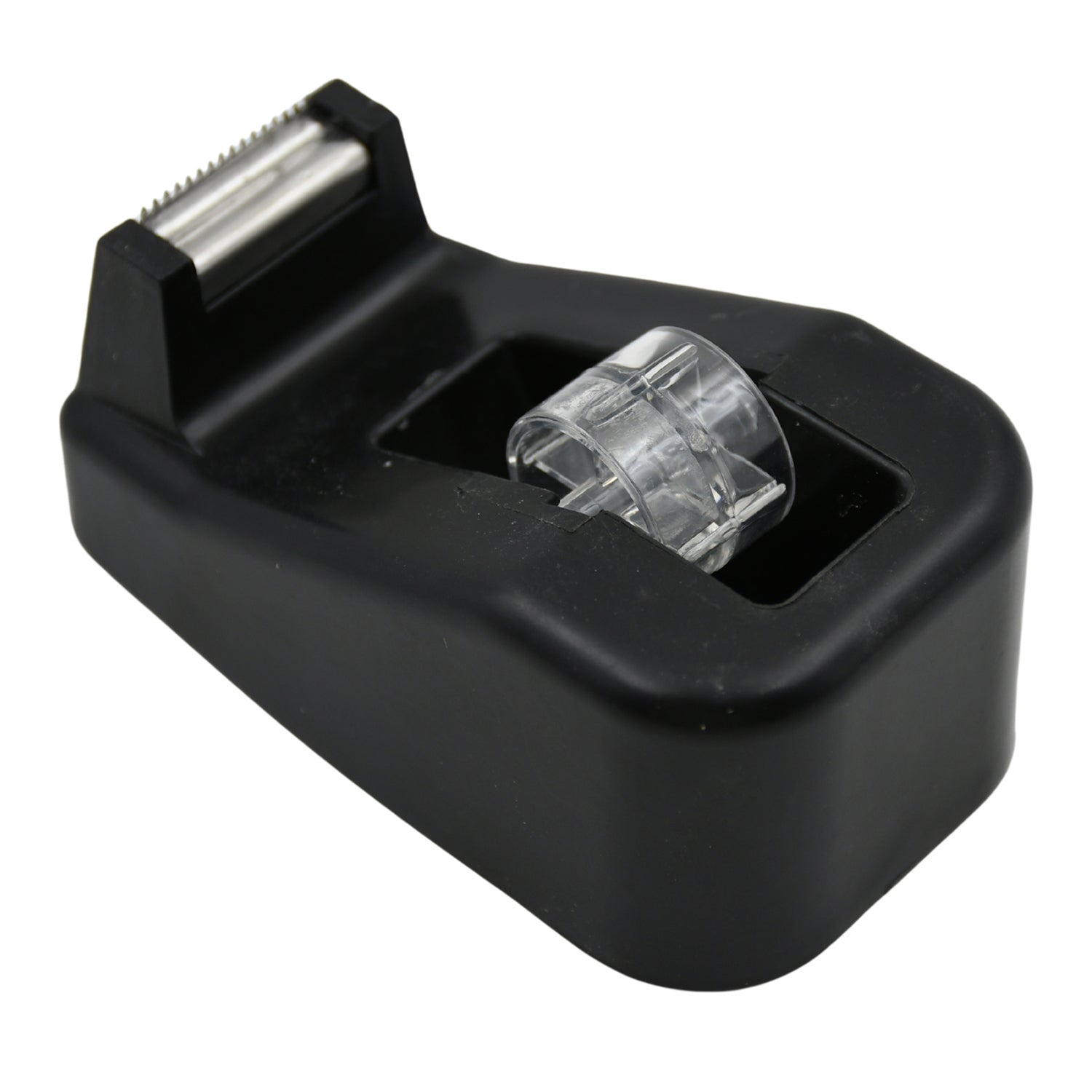 Wukusy plastic tape dispenser cutter for home office use, holding stationary and packaging tape, with a compact design.