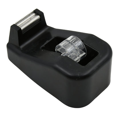 Wukusy plastic tape dispenser cutter for home office use, holding stationary and packaging tape, with a compact design.