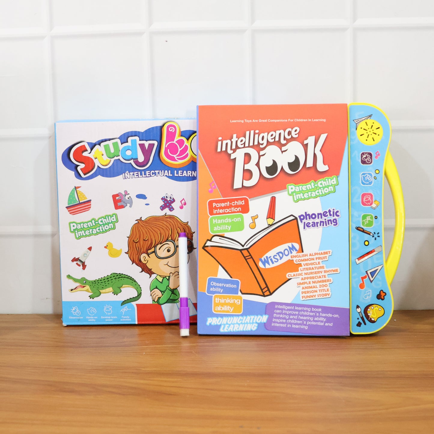 Wukusy interactive phonics learning book with sound features for children, showcasing colorful pages and engaging educational content.