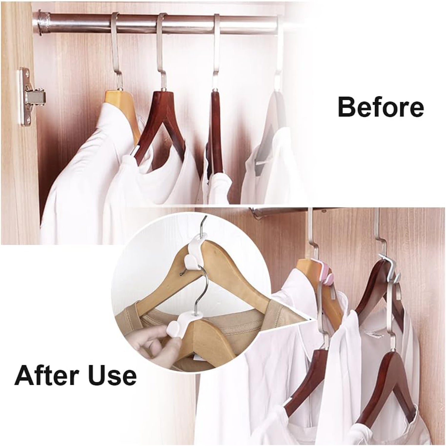 Set of 10 Wukusy multipurpose plastic hanger hooks for home organization, versatile for hanging clothes, accessories, and more.