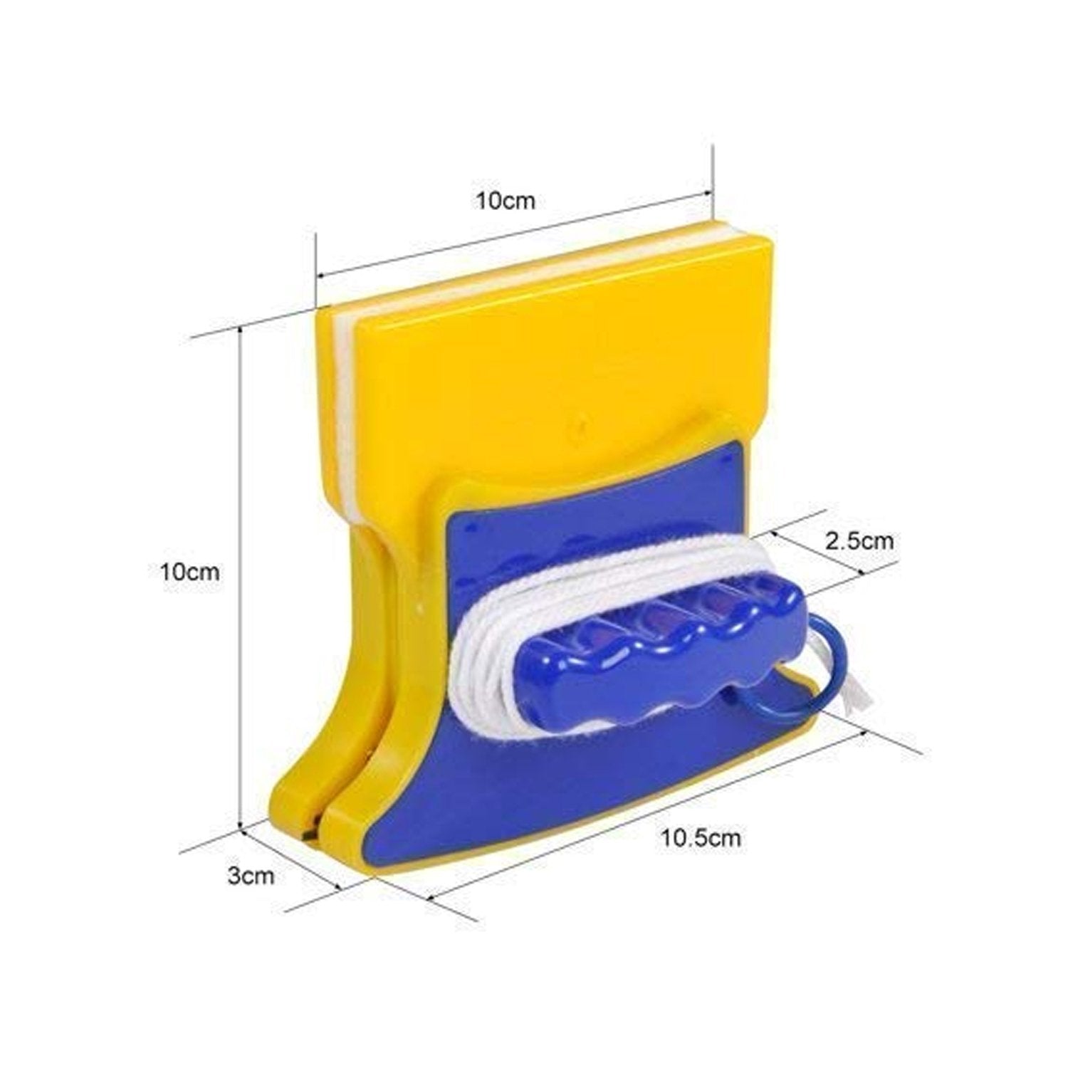 Wukusy 4756 window cleaner for double-sided glass, featuring a two-sided cleaning tool with handle and sponge for streak-free shine.