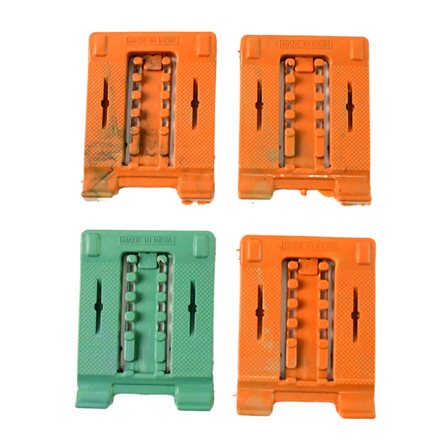 Wukusy adjustable 4-step foldable mobile stand holder with four pieces, designed for hands-free viewing of smartphones.