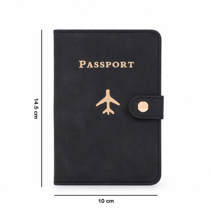 Wukusy mix travel passport holder wallet with cover, organized for travel documents, compact and stylish design.