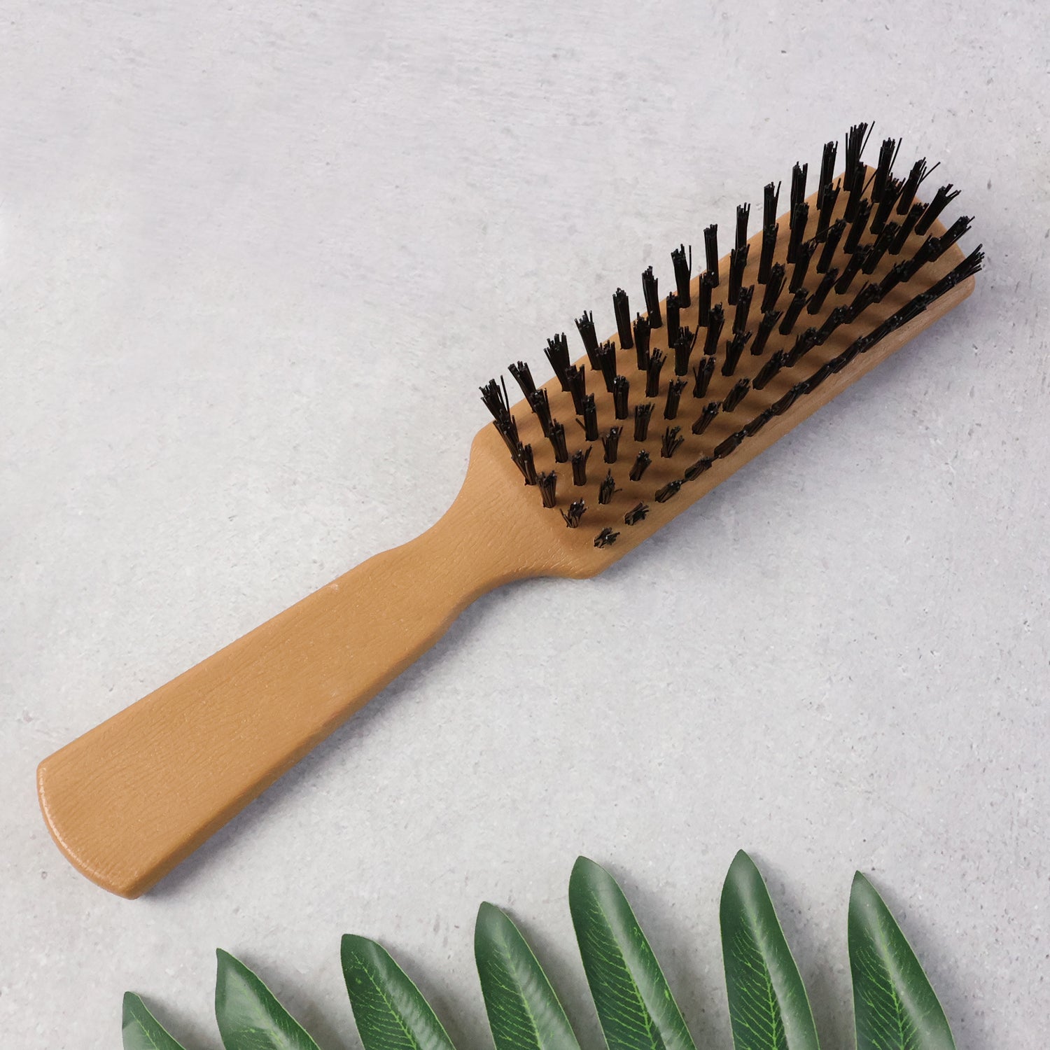 Plastic handle cleaning brush by Wukusy, versatile home and kitchen tool with sturdy bristles for scrubbing surfaces.
