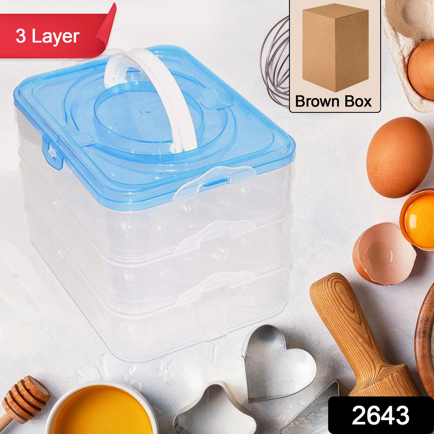 Wukusy 3-layer plastic refrigerator egg storage box with 36 grid compartments for organizing eggs in the kitchen.