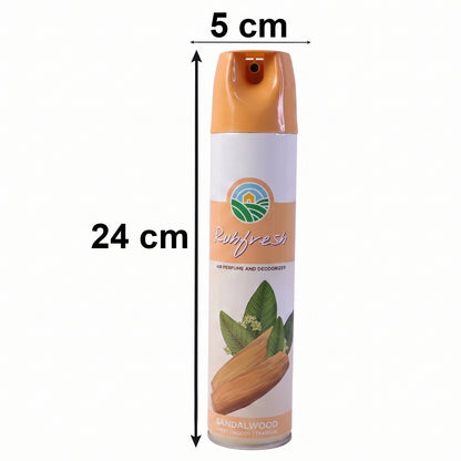 Wukusy Sandalwood Air Freshener Spray bottle, 220ml, with sandalwood scent, featuring a sleek design and spray nozzle.