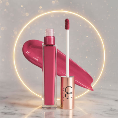 Wukusy Og Beauty Berry Blossom Moisture Lock Liquid Lipstick in 4.5 ml tube, vibrant berry color, sleek packaging visible in image.