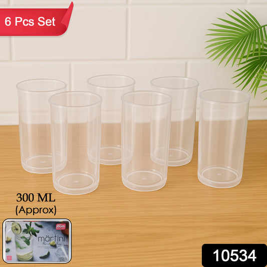 Set of six Wukusy Supermom Martini clear glass drinkware with sleek, modern design for cocktails and entertaining.