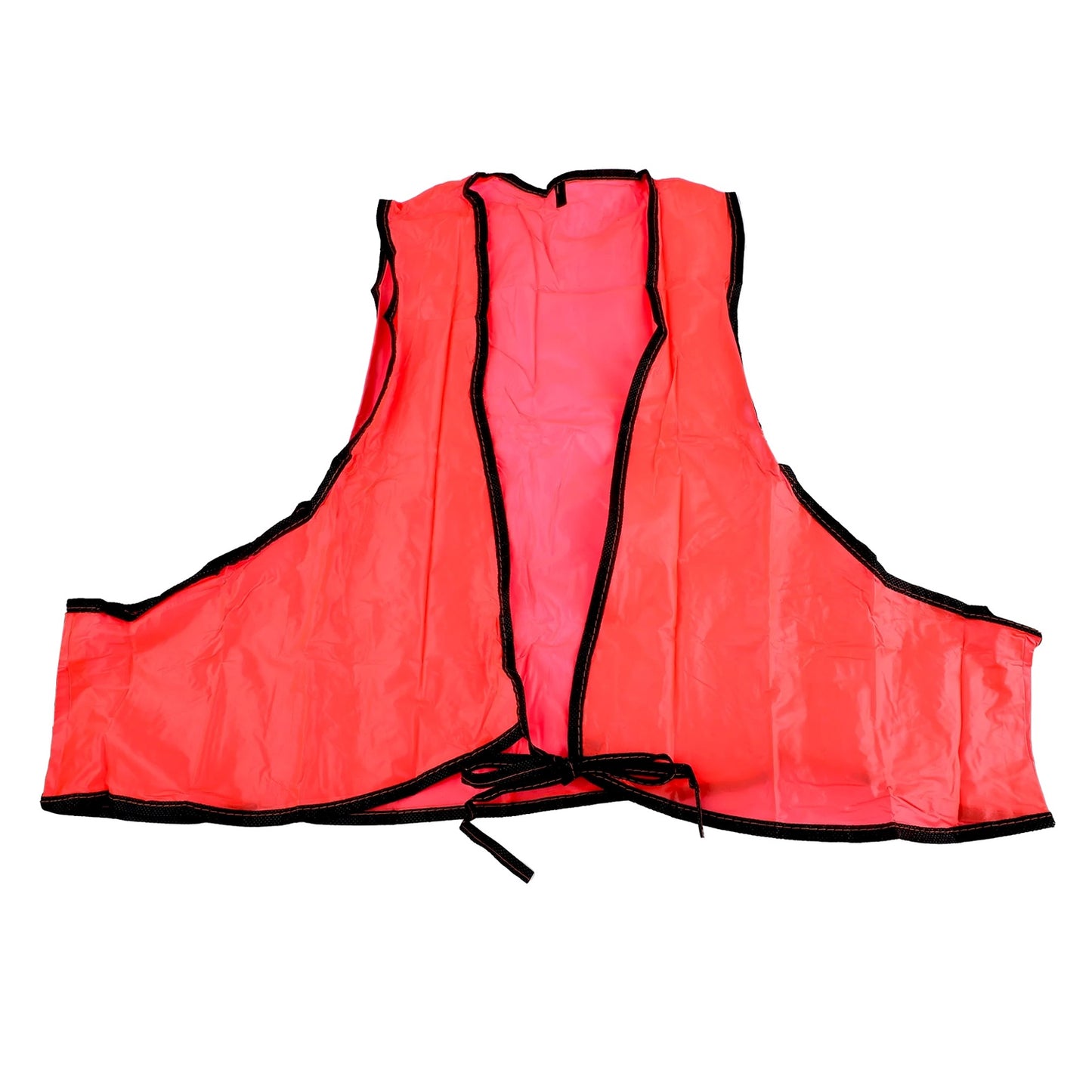 Wukusy high-visibility adult safety vest with soft vinyl material, tie closure, ideal for staff and volunteer identification.