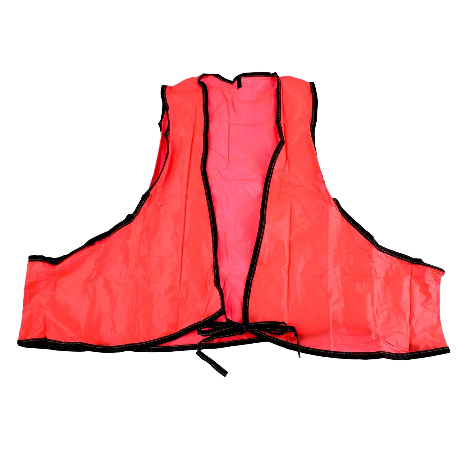 Wukusy high-visibility adult safety vest with soft vinyl material, tie closure, ideal for staff and volunteer identification.