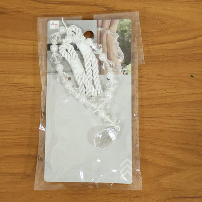 Wukusy luxury crystal beaded curtain tieback with shimmering beads and elegant design for decorative window holdbacks.