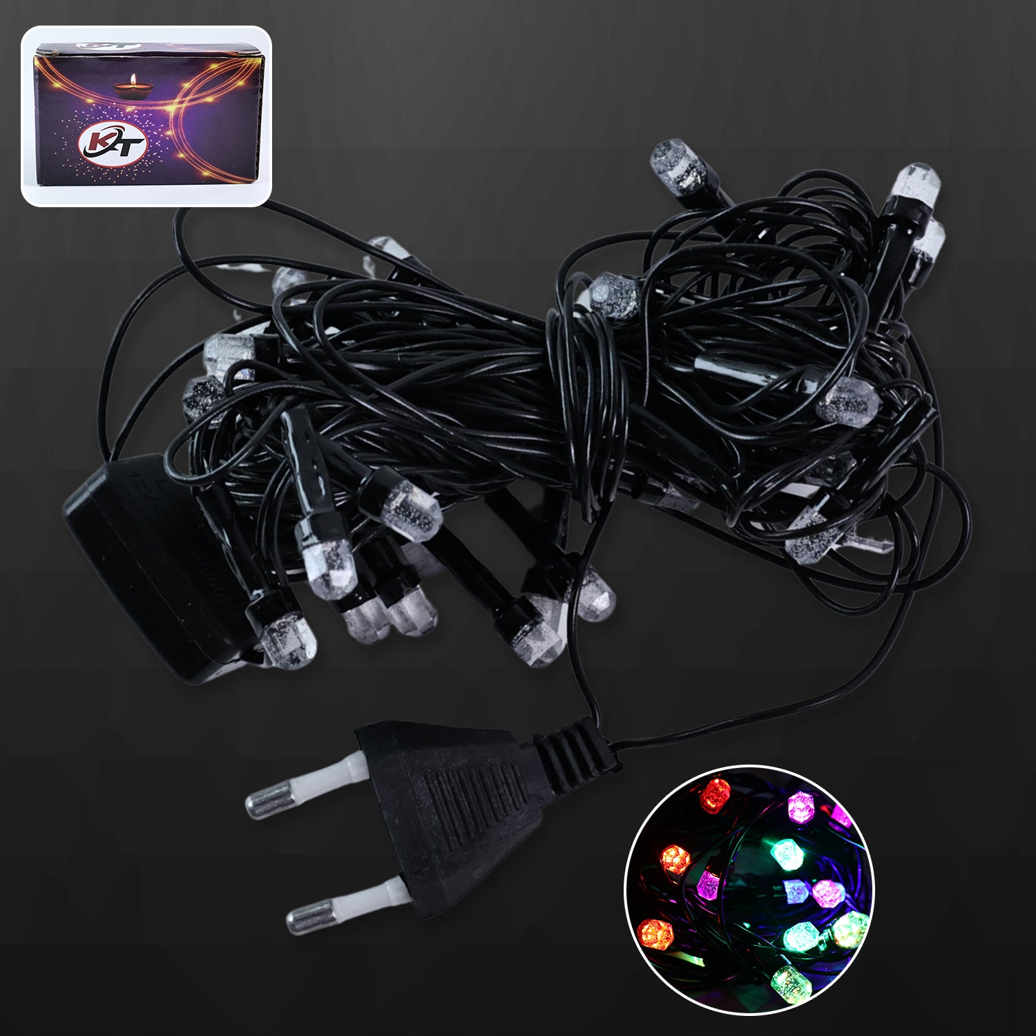 Wukusy LED decorative string fairy lights, 8 meters long, ideal for home decor, featuring warm white LED bulbs on a flexible wire.