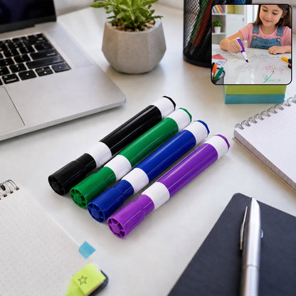 Wukusy mix color dry erase marker pen for whiteboards, suitable for office, school, and classroom use, shown with cap on.