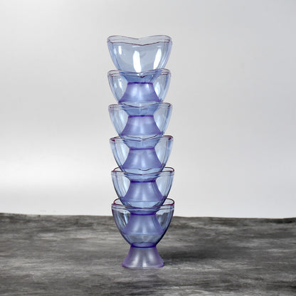 Set of six Wukusy modern plastic dessert ice cream bowls, ideal for home, office, or party use.