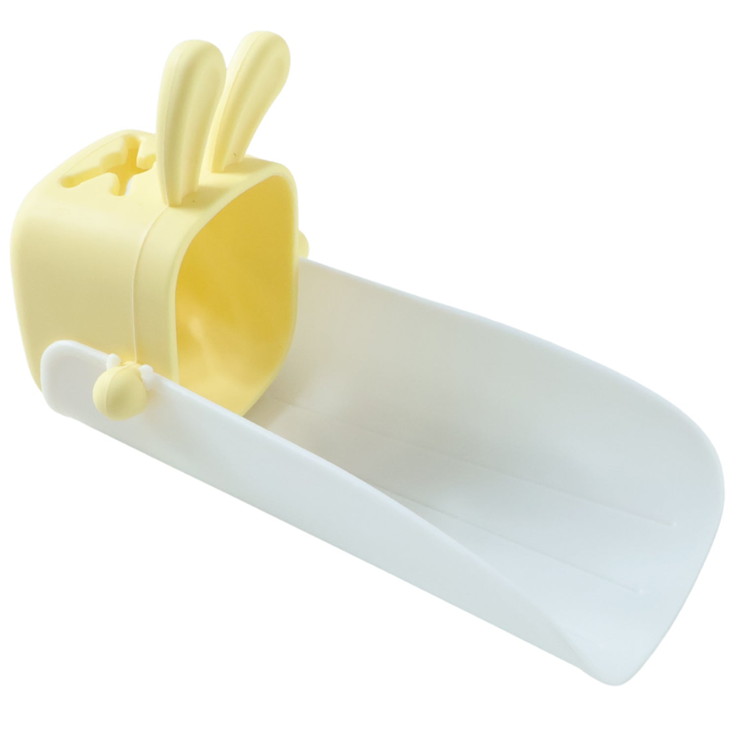 Wukusy cute faucet water tap extender for kids, white plastic with colorful design, easy to attach for child-friendly handwashing.