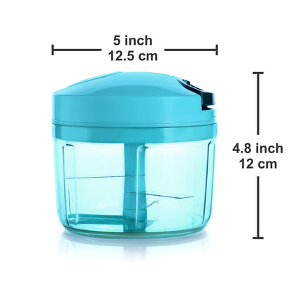 Wukusy 8105 Ganesh Quick Vegetable Chopper with 725 ml capacity, showcasing its compact design and stainless steel blades.