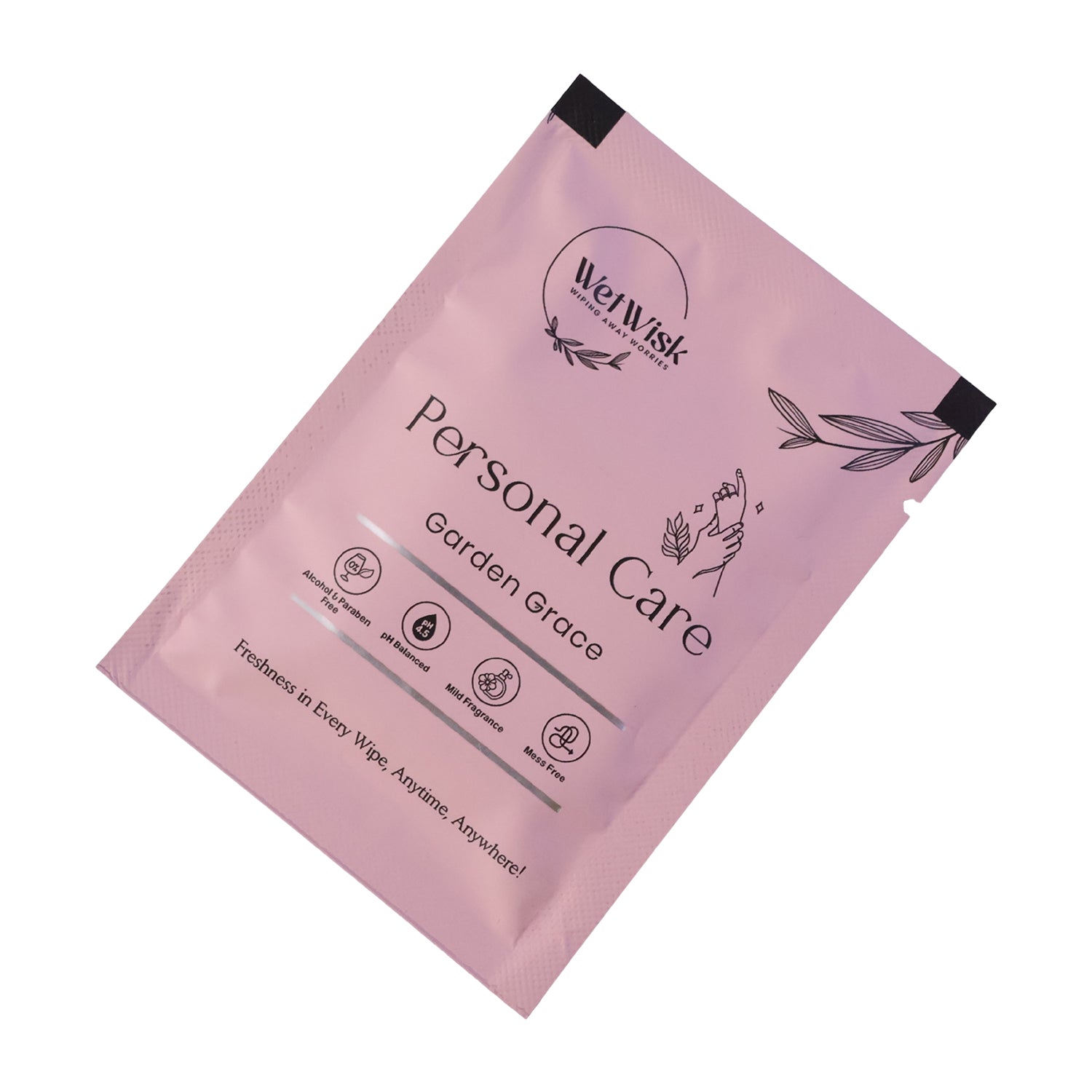Wukusy personal care wet wipe with gentle cleansing, shown in a single package, ideal for quick and refreshing cleanups.