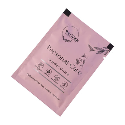 Wukusy personal care wet wipe with gentle cleansing, shown in a single package, ideal for quick and refreshing cleanups.