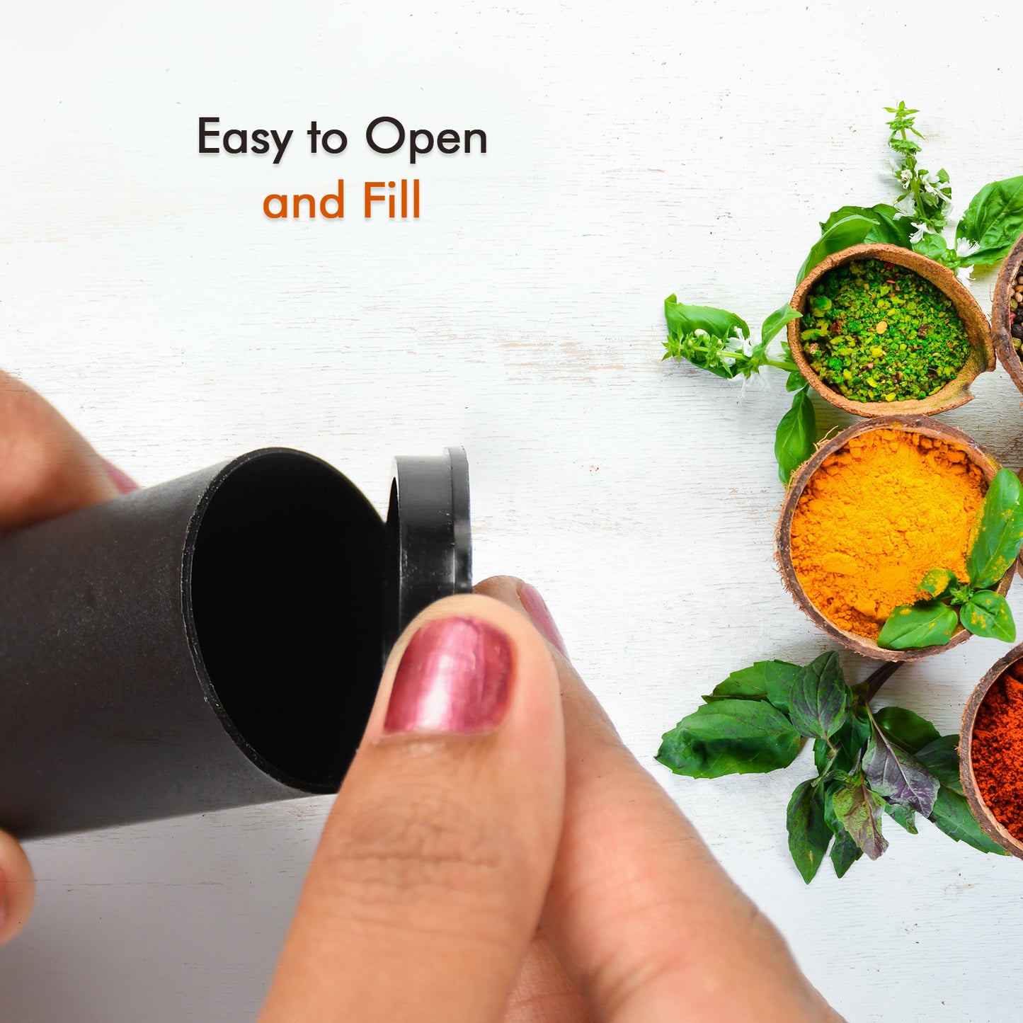Wukusy salt and pepper dispenser set on a dining table, ideal for home and hotel use, with a modern design for spice storage.