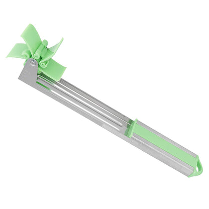 Wukusy stainless steel watermelon cutter with windmill slicer design, easy-to-use kitchen tool for peeling and slicing watermelons.