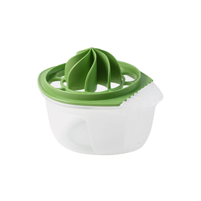 Wukusy Apex Vita pomegranate seed remover and citrus juicer in a kitchen setting, showing the dual-function 2-in-1 kitchen tool.