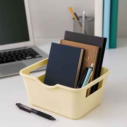 Set of four Wukusy multi-purpose storage baskets in white, measuring 15x10.5 cm, ideal for home and kitchen organization.