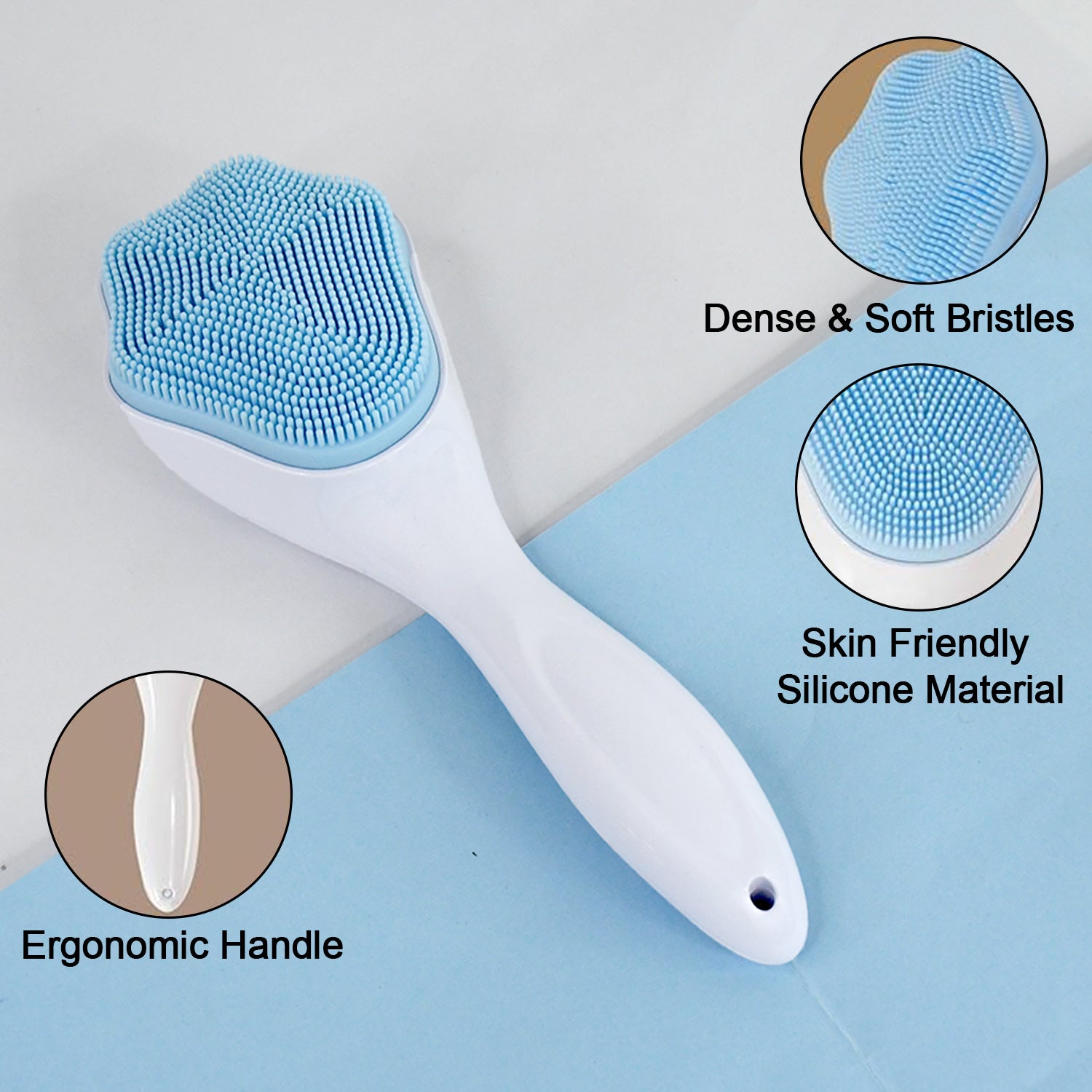 Wukusy silicone face scrubber and exfoliating brush for gentle manual facial cleansing, shown in the image.