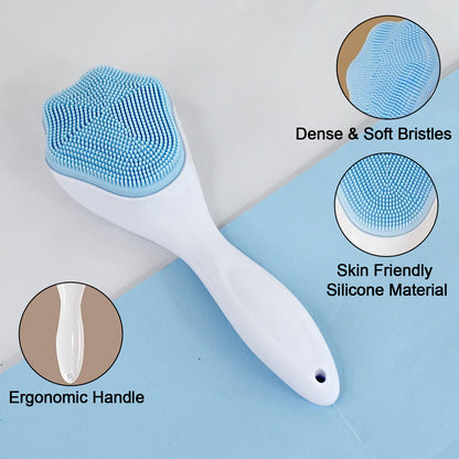 Wukusy silicone face scrubber and exfoliating brush for gentle manual facial cleansing, shown in the image.