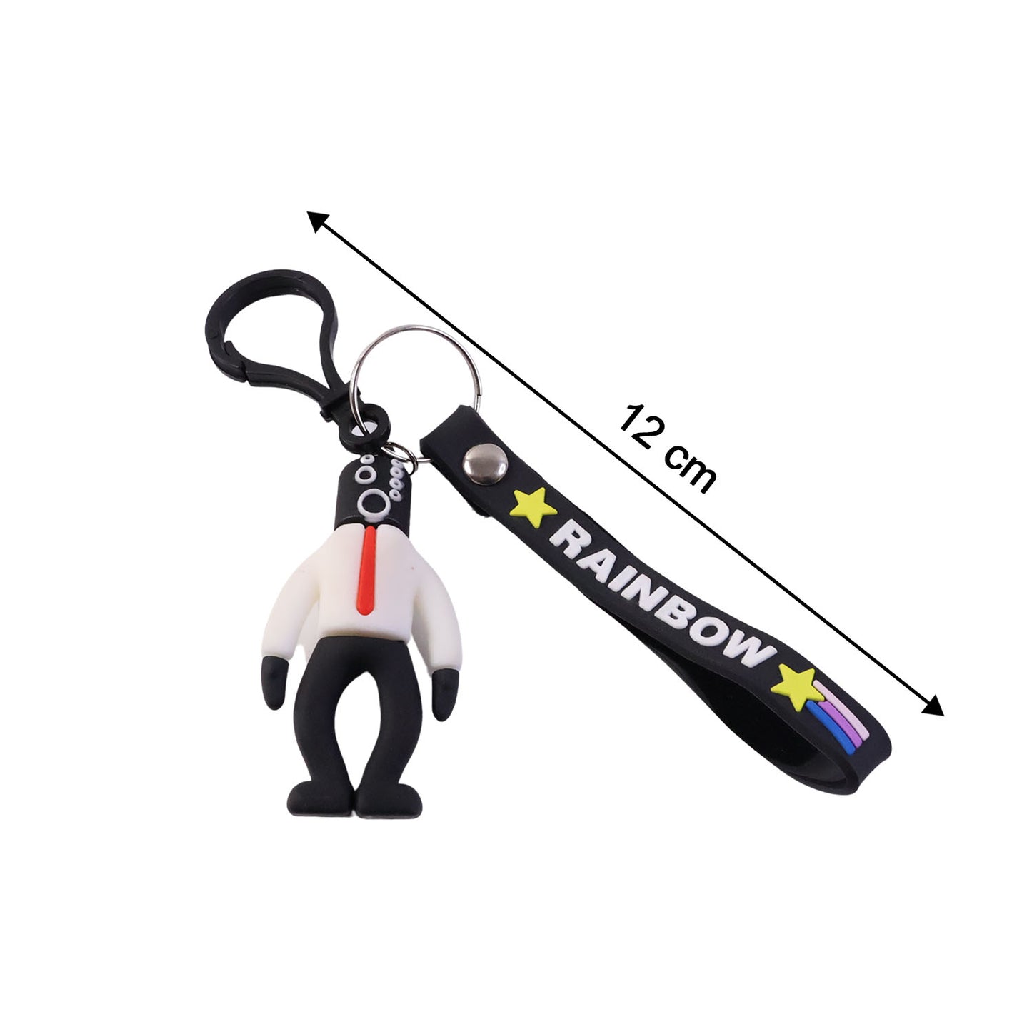 Cartoon man figure keychain by Wukusy, featuring a colorful, playful design perfect for keys or bags.
