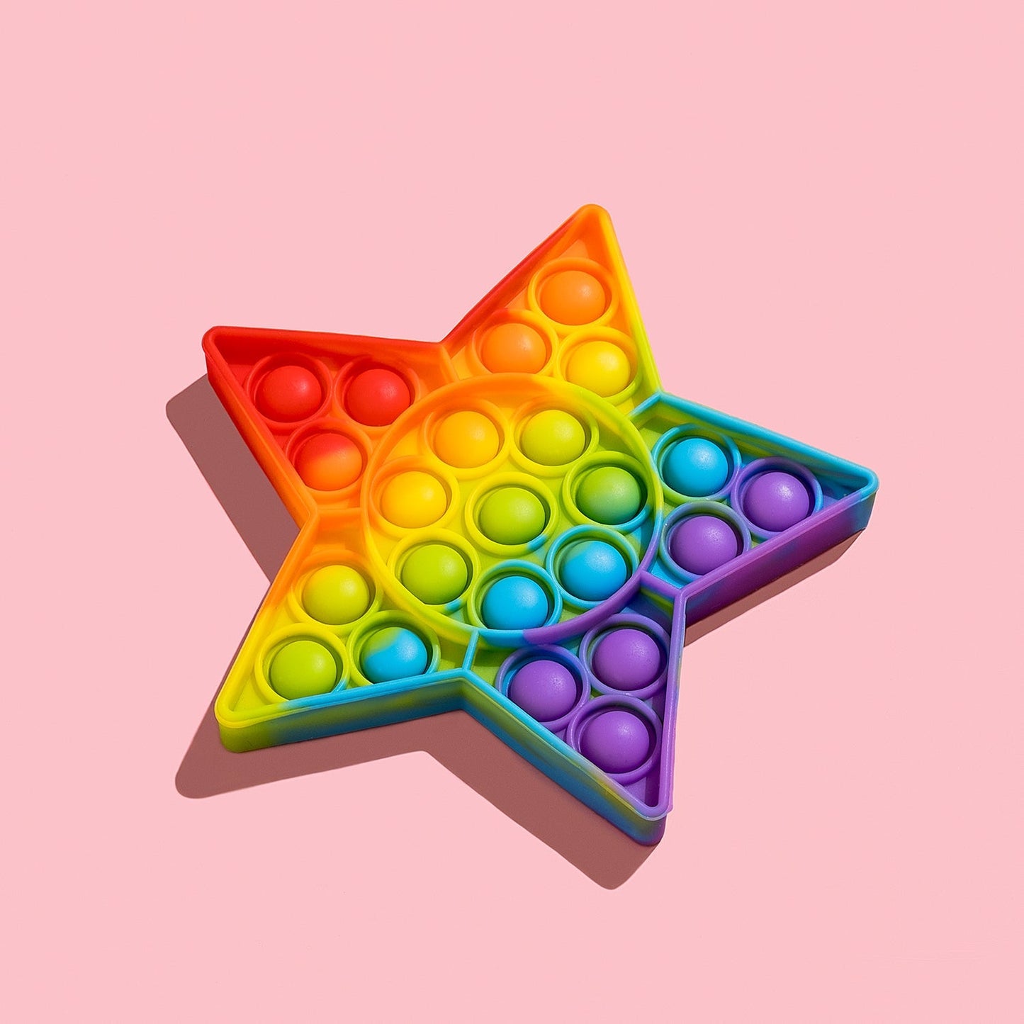 Wukusy 8067 Star Fidget Toy for kids, colorful plastic fidget tool designed for play and stress relief.